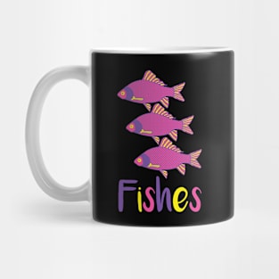 Purple and Pink Tropical Fish Trio Mug